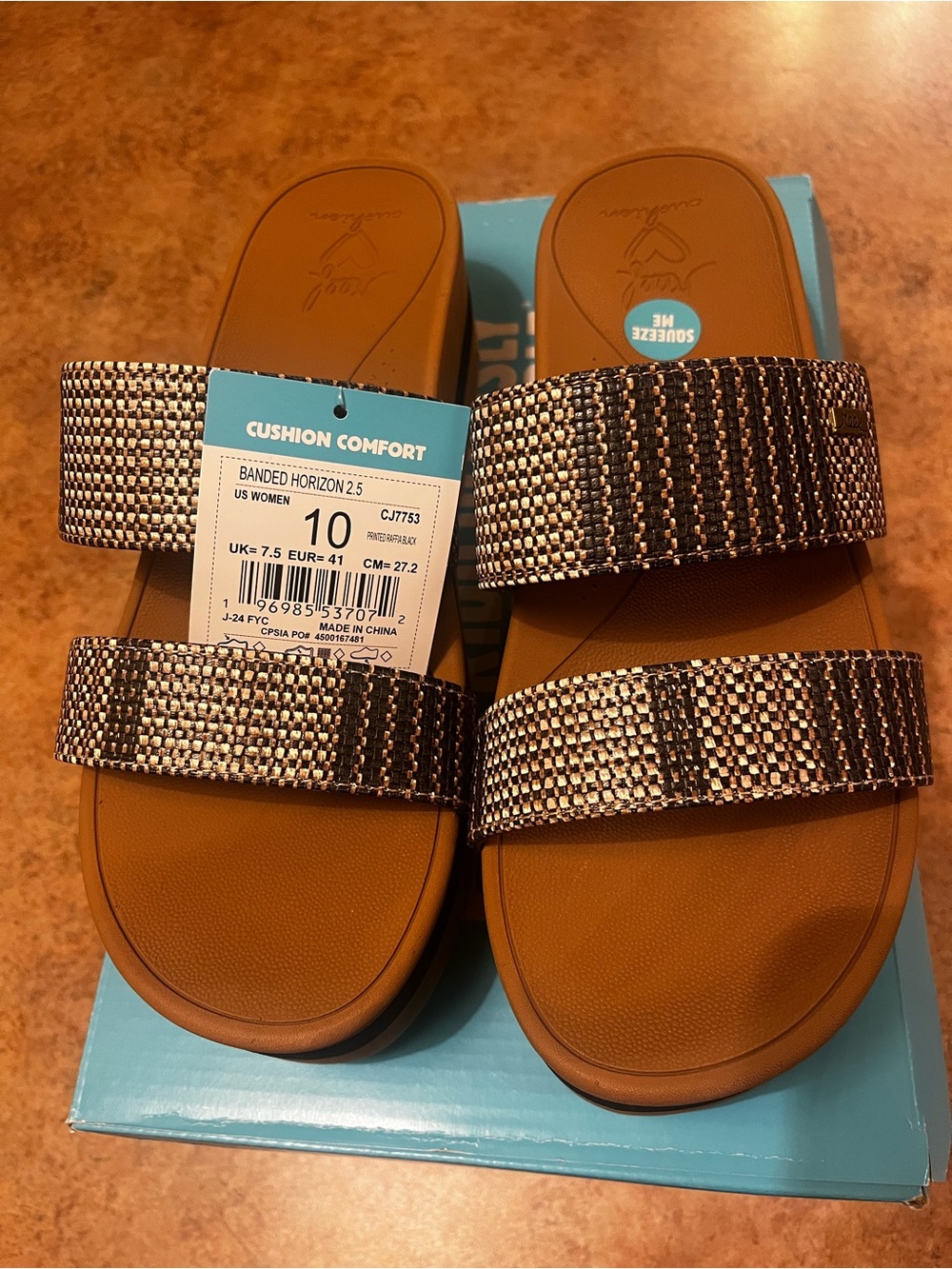 Reef Women’s Sandals in Brown and Metallic Weave